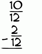 What is 10/12 - 2/12?