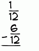 What is 1/12 - 6/12?