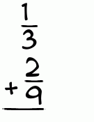 What is 1/3 + 2/9?