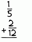 What is 1/5 + 2/12?