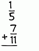 What is 1/5 + 7/11?