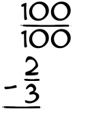 What is 100/100 - 2/3?