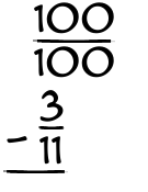 What is 100/100 - 3/11?