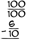 What is 100/100 - 6/10?