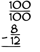 What is 100/100 - 8/12?