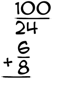 What is 100/24 + 6/8?