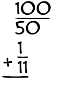 What is 100/50 + 1/11?