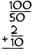 What is 100/50 + 2/10?