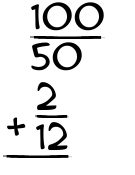 What is 100/50 + 2/12?