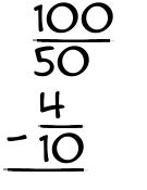 What is 100/50 - 4/10?