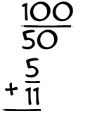 What is 100/50 + 5/11?