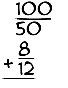What is 100/50 + 8/12?