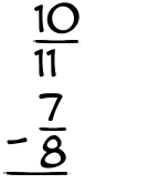 What is 10/11 - 7/8?