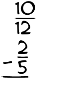 What is 10/12 - 2/5?