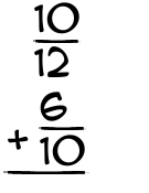 What is 10/12 + 6/10?