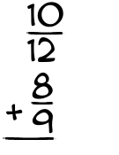 What is 10/12 + 8/9?