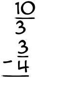 What is 10/3 - 3/4?