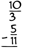 What is 10/3 - 5/11?