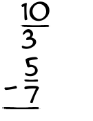 What is 10/3 - 5/7?