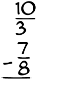 What is 10/3 - 7/8?