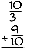 What is 10/3 + 9/10?
