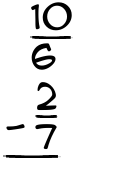 What is 10/6 - 2/7?