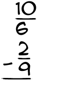 What is 10/6 - 2/9?