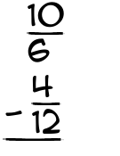 What is 10/6 - 4/12?