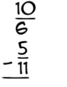 What is 10/6 - 5/11?