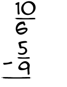 What is 10/6 - 5/9?