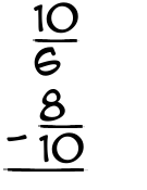 What is 10/6 - 8/10?
