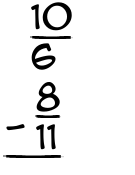 What is 10/6 - 8/11?