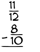 What is 11/12 - 8/10?