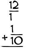 What is 12/1 + 1/10?