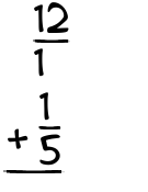 What is 12/1 + 1/5?