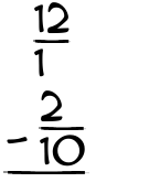 What is 12/1 - 2/10?