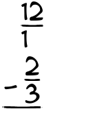 What is 12/1 - 2/3?