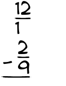 What is 12/1 - 2/9?