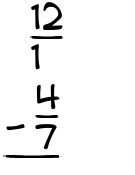 What is 12/1 - 4/7?