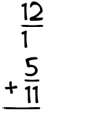 What is 12/1 + 5/11?
