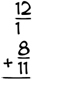 What is 12/1 + 8/11?