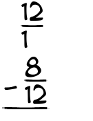What is 12/1 - 8/12?