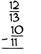 What is 12/13 - 10/11?