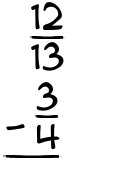 What is 12/13 - 3/4?