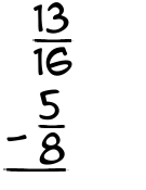 What is 13/16 - 5/8?