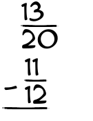 What is 13/20 - 11/12?