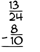 What is 13/24 - 8/10?