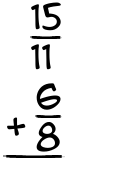 What is 15/11 + 6/8?