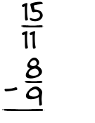 What is 15/11 - 8/9?
