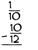 What is 1/10 - 10/12?